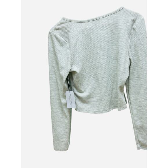 Better Together Waffle Knit Button Crop Top Size Large NWT Long Sleeve - Picture 6 of 8